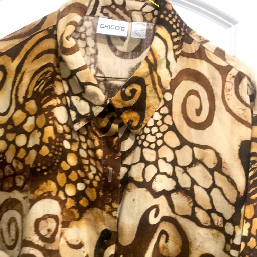 Chico’s 100% linen long shirt size 3